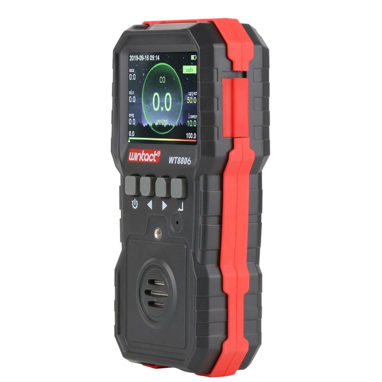 WINTACT WT8806 Monitor de monóxido de carbono Sensor de gas recargable profesional Envenenamiento de alta sensibilidad Alarma de vibración de luz y sonido Detector de CO