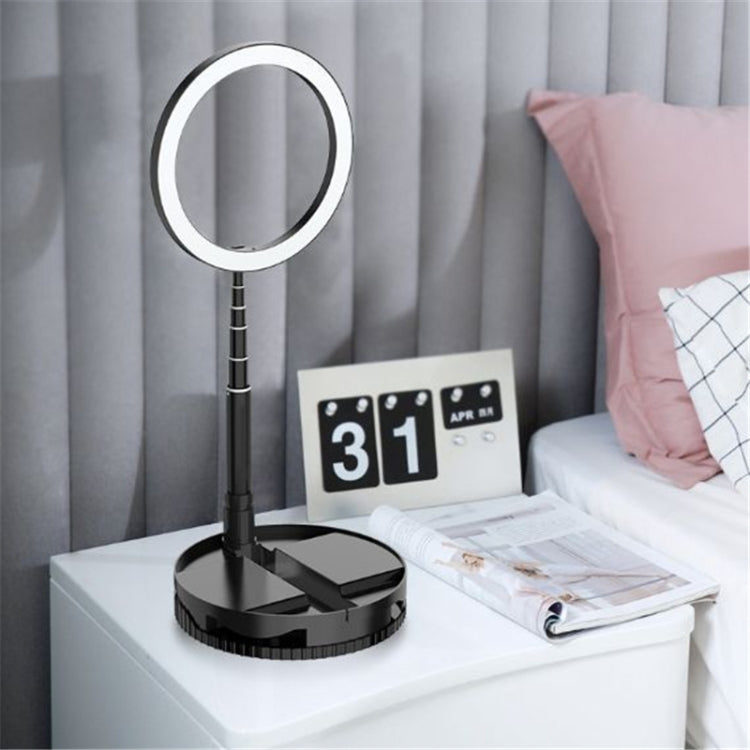 Luz de relleno profesional de nivel de estudio plegable portátil Soporte para teléfono móvil Anillo de luz LED