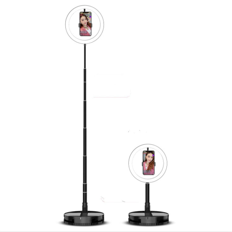 Luz de relleno profesional de nivel de estudio plegable portátil Soporte para teléfono móvil Anillo de luz LED