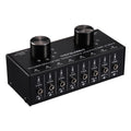 B027 Conmutador de selección de fuente de señal de audio de 6 entradas, 2 salidas o 2 entradas y 6 salidas, interfaz de 3,5 mm