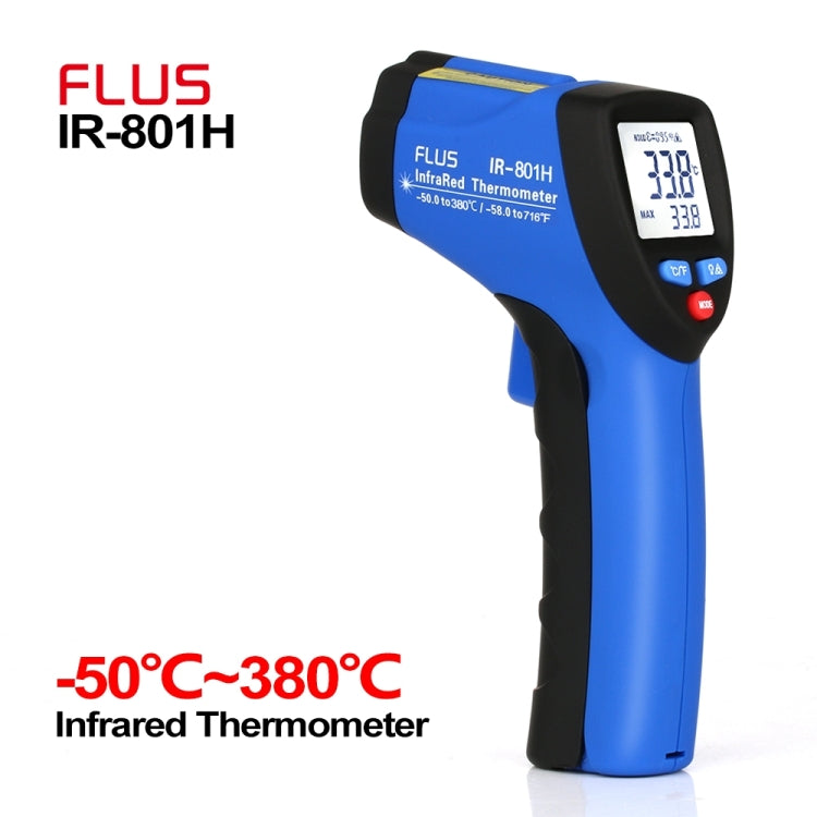 FLUS IR-801H -50 ～ 350 ℃ Termómetro láser infrarrojo portátil, electrónico, digital, para exteriores, sin contacto, IR-801H