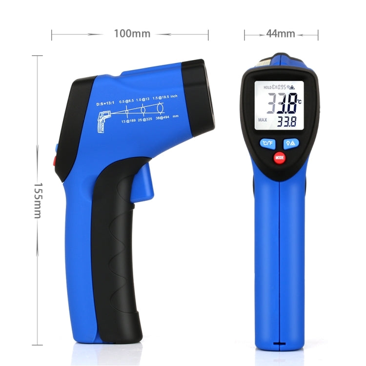 FLUS IR-801H -50 ～ 350 ℃ Termómetro láser infrarrojo portátil, electrónico, digital, para exteriores, sin contacto, IR-801H