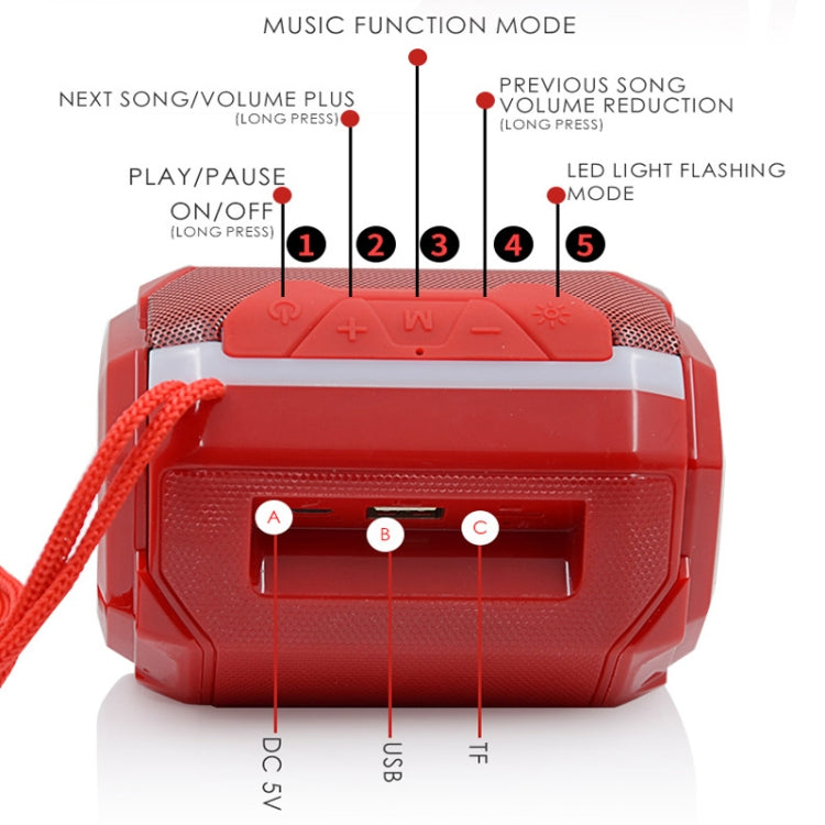 T&G TG162 LED Estéreo Portátil Bluetooth Altavoz Mini Altavoz Inalámbrico Subwoofer