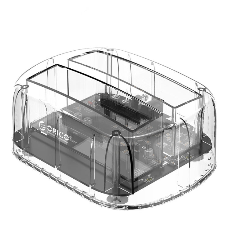 ORICO 6239C3 Base para disco duro transparente tipo C de 2 bahías de 2,5/3,5 pulgadas