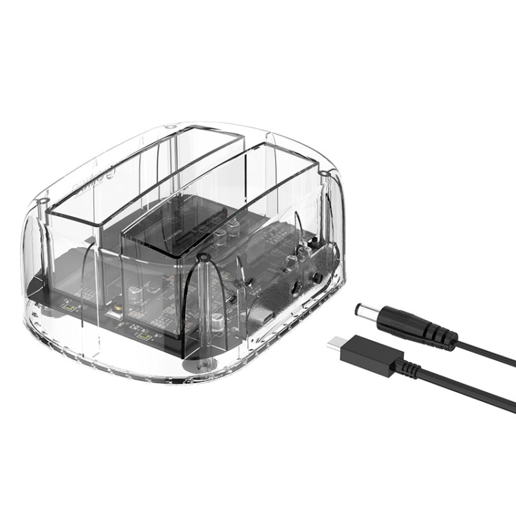 ORICO 6239C3 Base para disco duro transparente tipo C de 2 bahías de 2,5/3,5 pulgadas