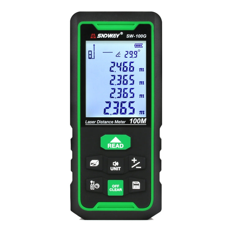 SNDWAY SW-100G Telémetro con sensor de cinta láser digital con luz verde