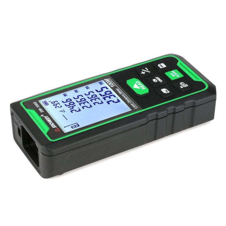 SNDWAY SW-100G Telémetro con sensor de cinta láser digital con luz verde