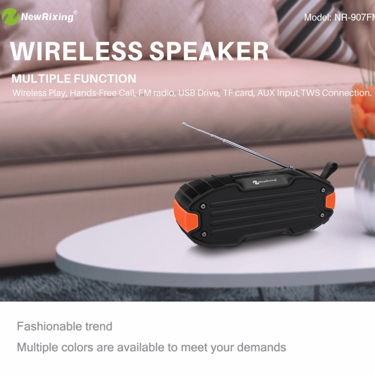Nuevo Rixing NR907 Altavoz Bluetooth con barra de sonido envolvente estéreo portátil con micrófono, compatible con tarjeta TF FM
