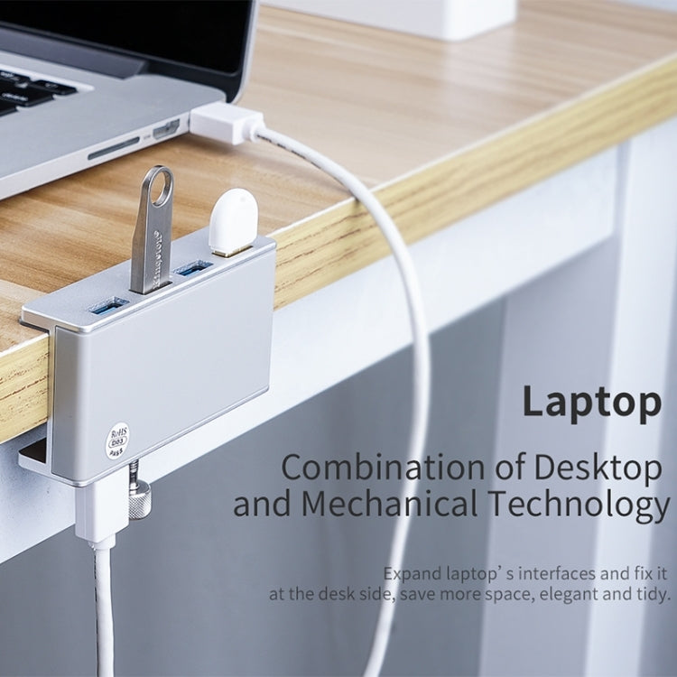ORICO MH4PU-P Aleación de aluminio 4 puertos USB3.0 HUB tipo clip, MH4PU-P(Black), MH4PU-P(Silver)