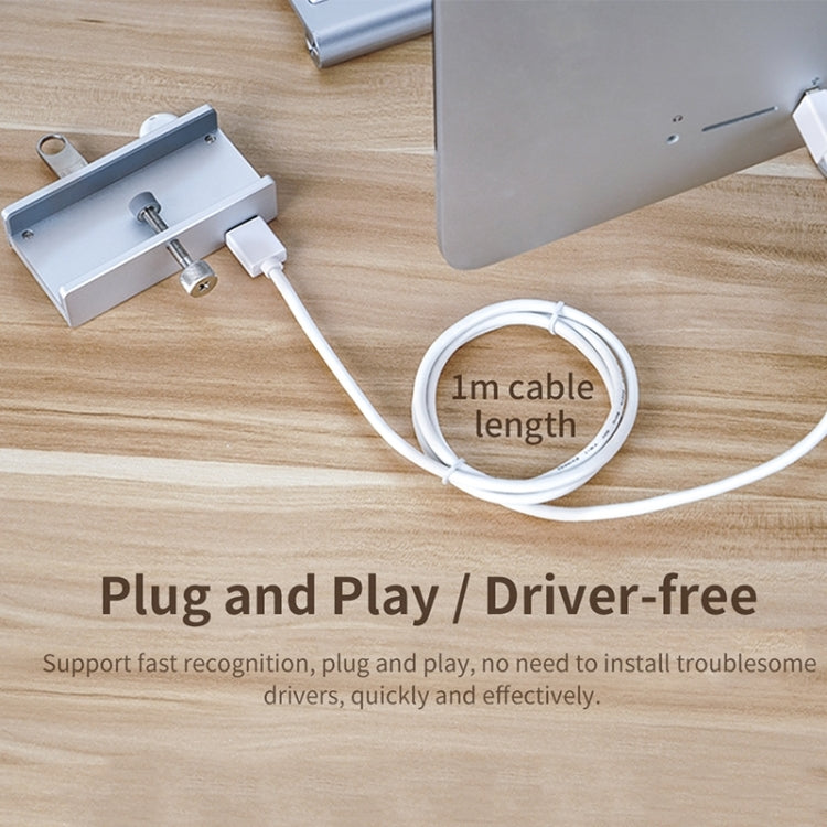 ORICO MH4PU-P Aleación de aluminio 4 puertos USB3.0 HUB tipo clip, MH4PU-P(Black), MH4PU-P(Silver)