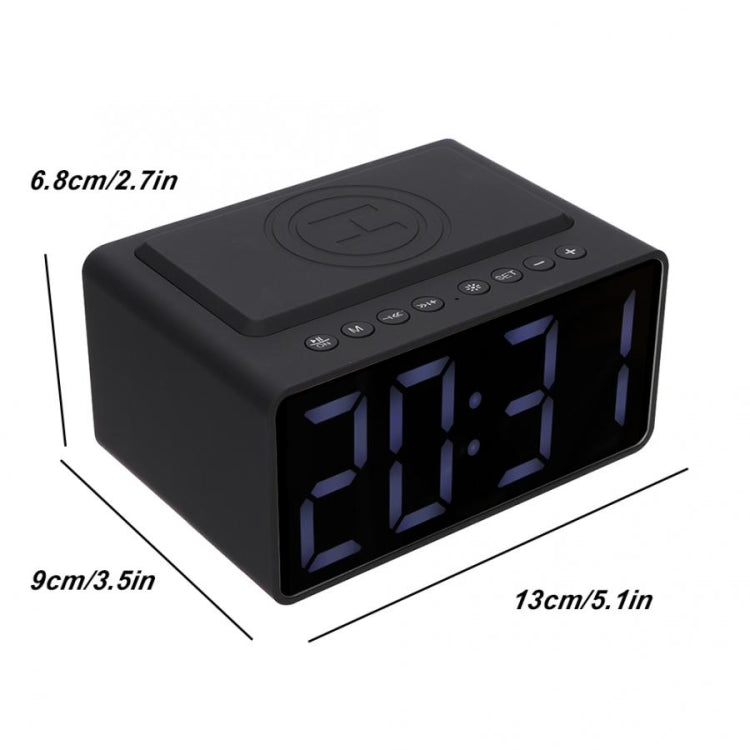 AEC BT508 Altavoz Bluetooth de carga inalámbrica Reloj despertador LED Altavoz tres en uno del banco de energía