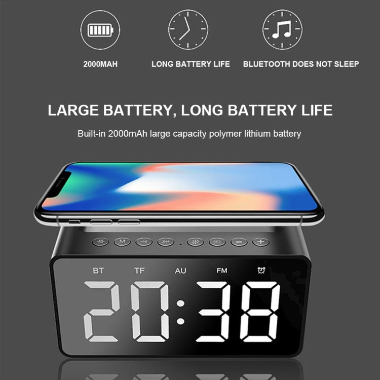AEC BT508 Altavoz Bluetooth de carga inalámbrica Reloj despertador LED Altavoz tres en uno del banco de energía