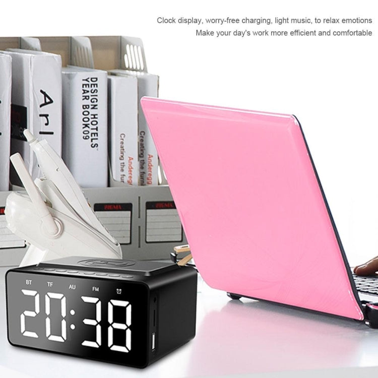 AEC BT508 Altavoz Bluetooth de carga inalámbrica Reloj despertador LED Altavoz tres en uno del banco de energía