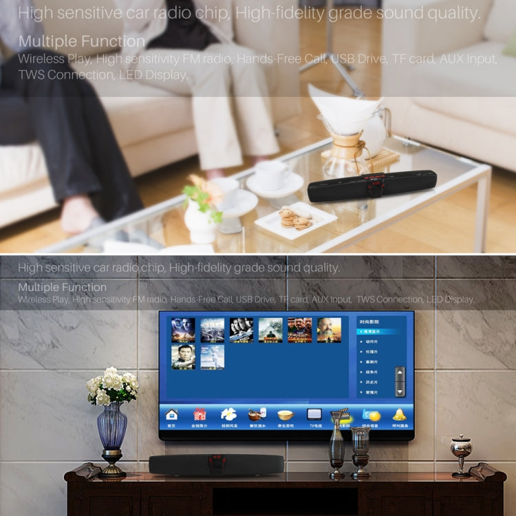 Nuevo Rixing NR7017 TWS Portable 10W Stereo Surround Soundbar Altavoz Bluetooth con micrófono