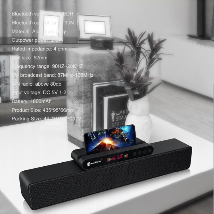 Newrixing NR5017 LED Bluetooth Altavoz portátil TWS Conexión Altavoz Sistema de sonido 10W Altavoz envolvente estéreo