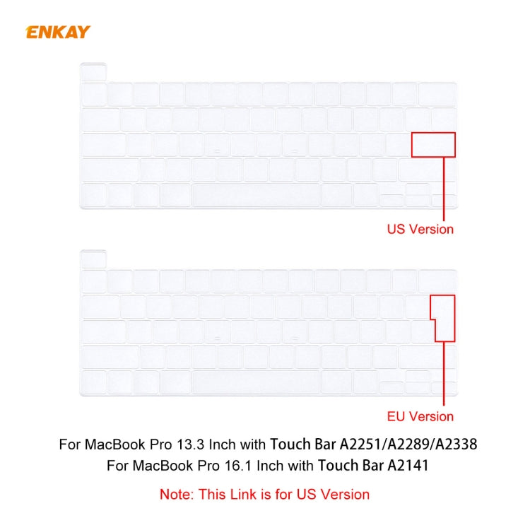 ENKAY para MacBook Pro de 16 pulgadas (A2141) Protector de teclado suave de TPU, US Version
