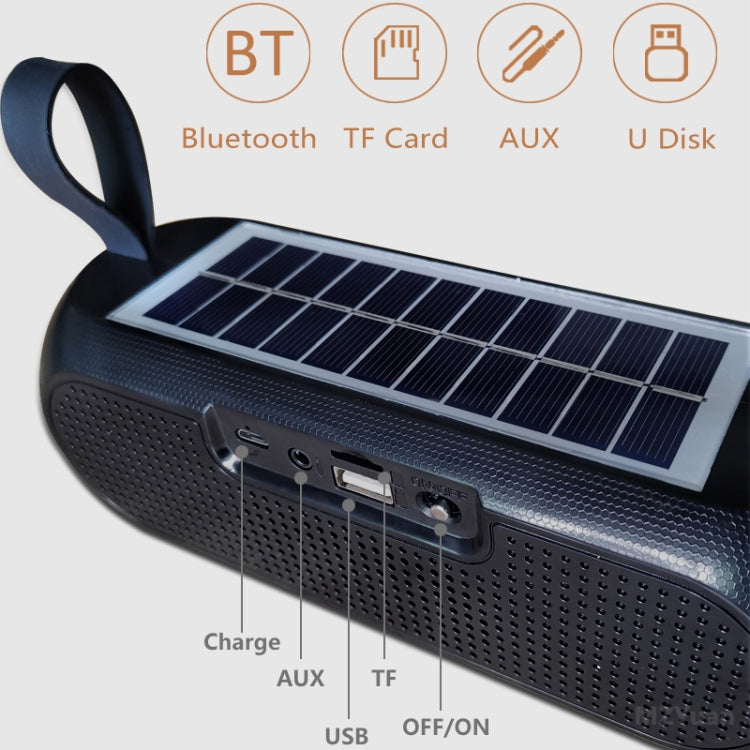 T&G TG182 Columna portátil Caja de música estéreo inalámbrica Energía solar a prueba de agua USB AUX FM radio super bass