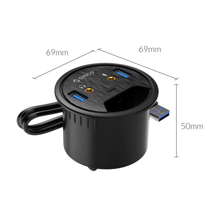 ORICO DESK-2U1C HUB multifunción con ojal de alimentación de escritorio