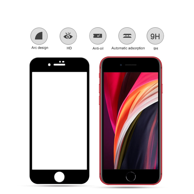 Para iPhone SE 2020 2 piezas mocolo 0,33 mm 9H 2.5D Película de vidrio templado con pegamento completo, 2pcs