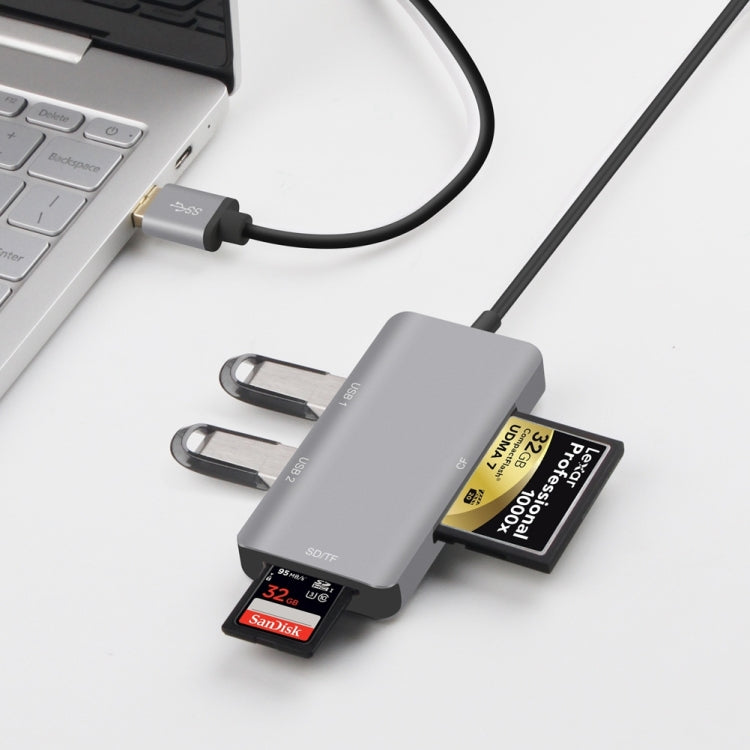 Onten 8107 USB3.0 HUB con lector de tarjetas CF SD TF, 8107