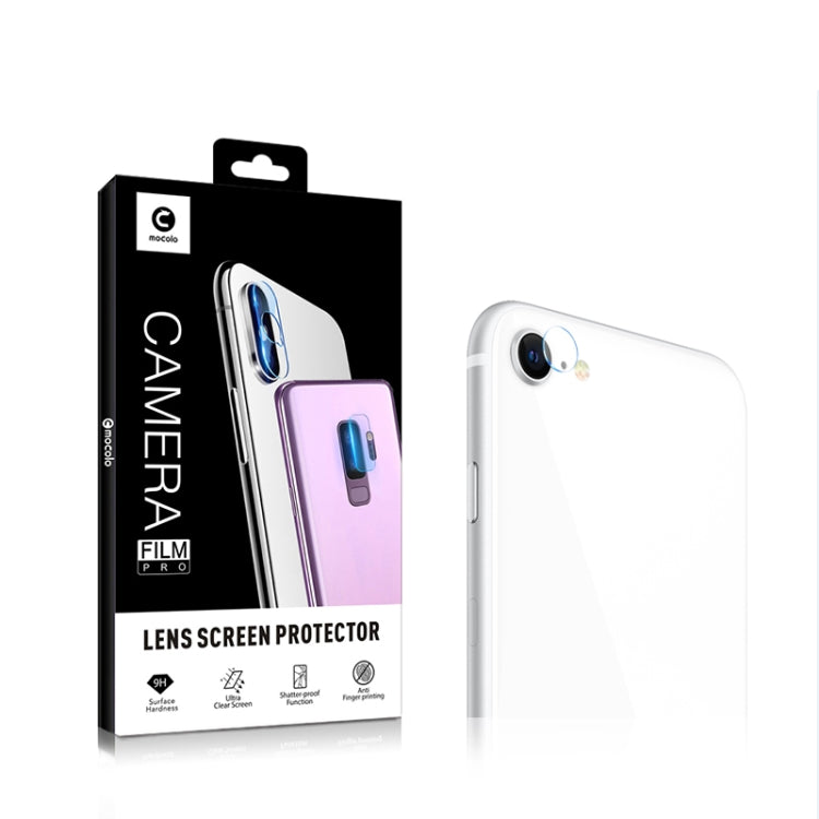 2 uds mocolo 0,15mm 9H 2.5D borde redondo lente de la cámara trasera película de vidrio templado, For iPhone SE 2022 / SE 2020