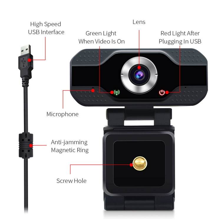 Cámara web HD 1080P con micrófono incorporado, cámara Web inteligente, transmisión USB, cámara en vivo de belleza para computadora, Android TV