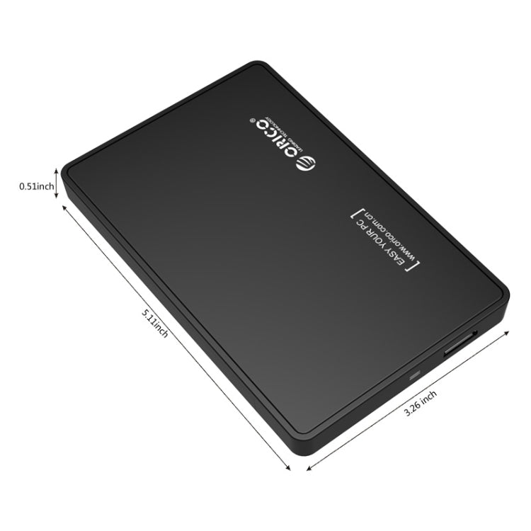 ORICO 2588US3-V1 Caja de disco duro USB3.0 de 2,5 pulgadas, Silver, Red, Blue, Black