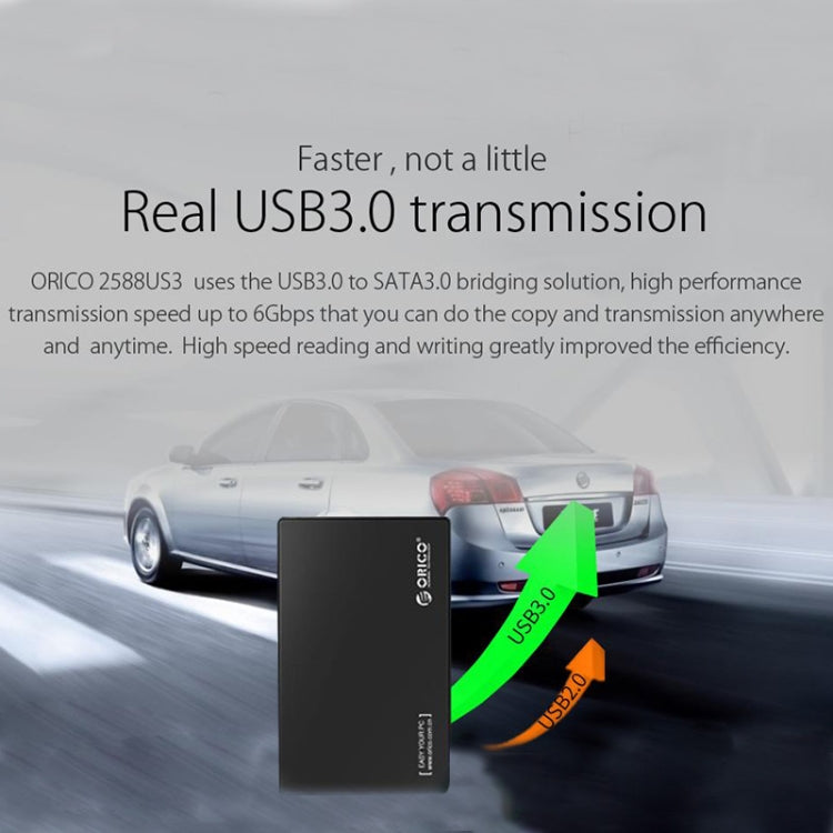 ORICO 2588US3-V1 Caja de disco duro USB3.0 de 2,5 pulgadas, Silver, Red, Blue, Black