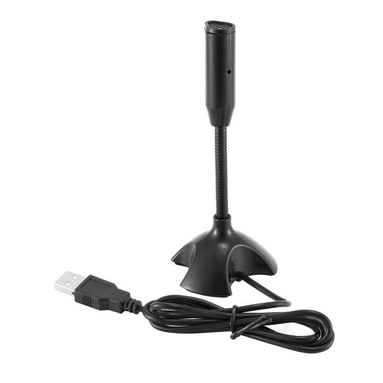 Mini soporte de micrófono capacitivo USB dedicado para PC, portátil, portátil, grabación de chat en línea, dispositivo con cable negro