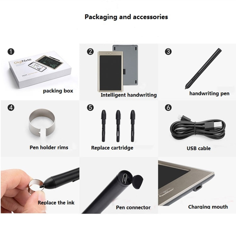 Tablero de dibujo Digital inteligente portátil de 9 pulgadas Bluetooth USB conectado al teléfono móvil, nota en la nube con bolígrafo de escritura de alta precisión