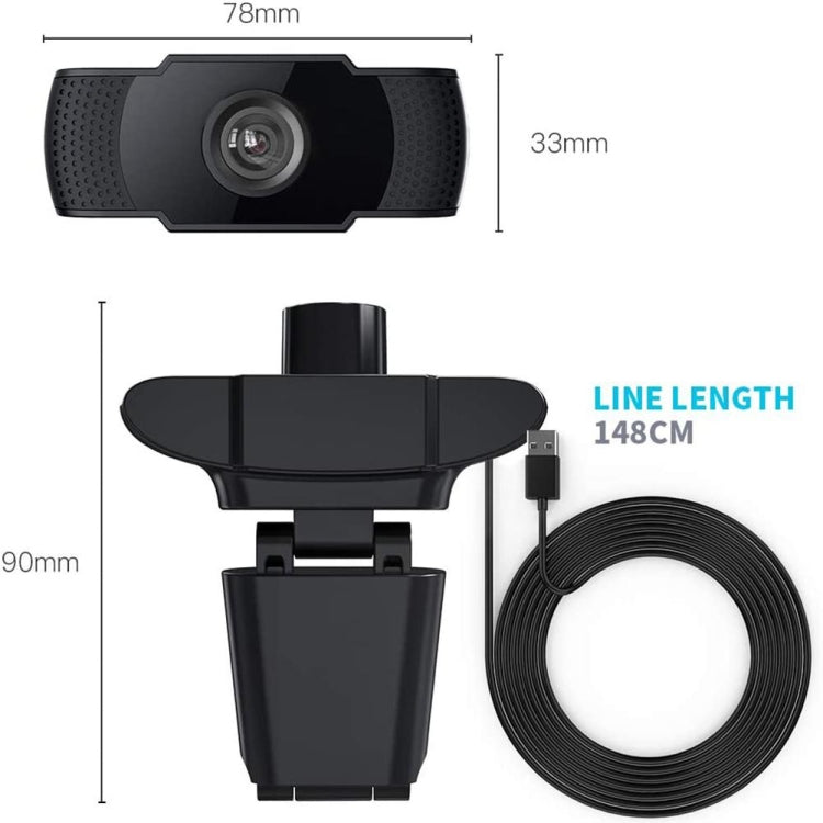 HD 1080P Megapíxeles Cámara web USB Sensor CMOS con micrófono para computadoras PC portátiles