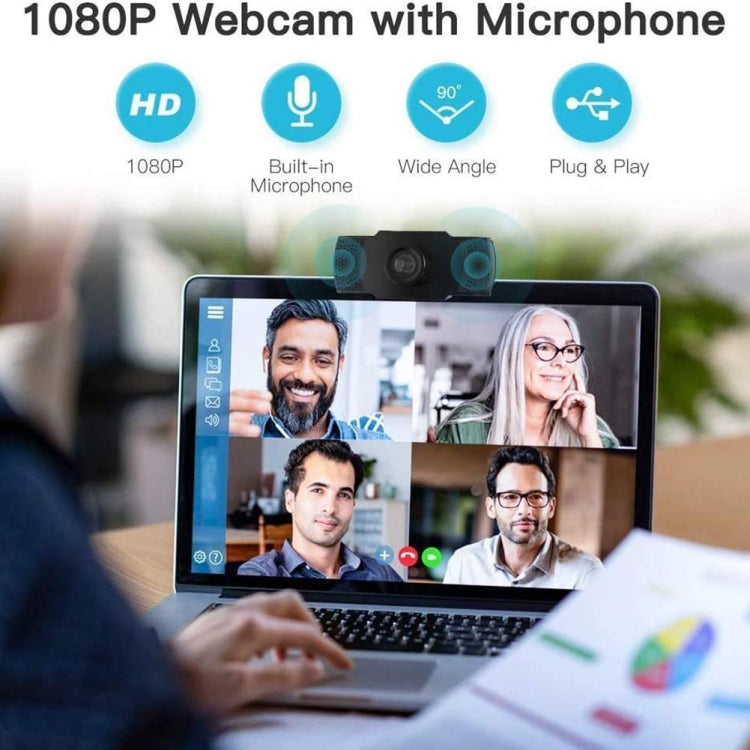 HD 1080P Megapíxeles Cámara web USB Sensor CMOS con micrófono para computadoras PC portátiles