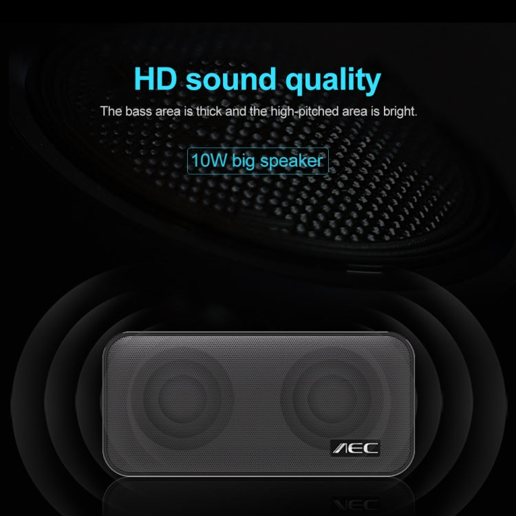 AEC BT-205 Altavoz inalámbrico portátil con Bluetooth Altavoz de música estéreo Micrófono incorporado, compatible con tarjeta TF