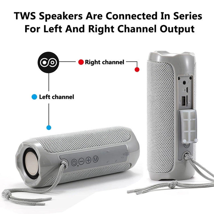 T&G TG191 20W Altavoz Bluetooth a prueba de agua Estéreo Subwoofer de doble diafragma Audio portátil Radio FM