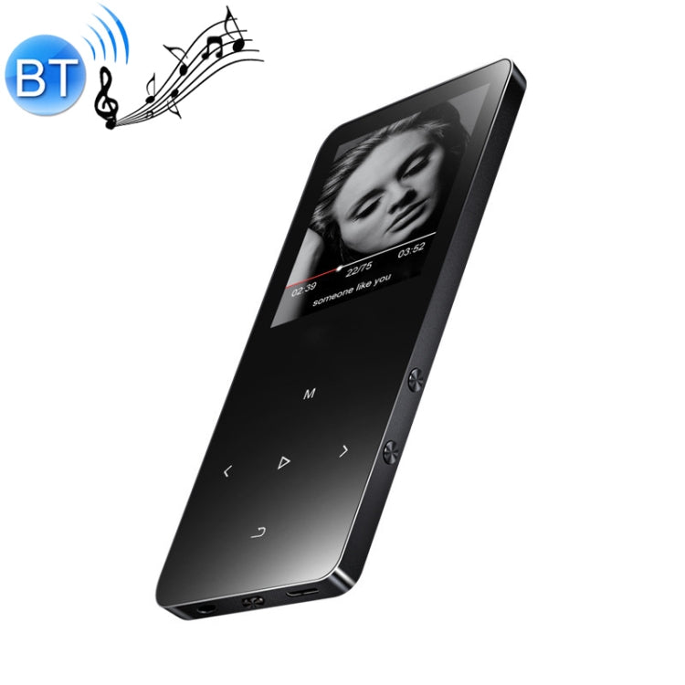 Reproductor de música con sonido de alta fidelidad MP3 MP4 Bluetooth de metal con pantalla táctil de 1,8 pulgadas, 8GB, X2, 16GB