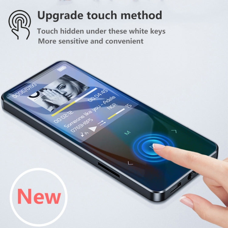 Reproductor de música con sonido de alta fidelidad MP3 MP4 Bluetooth de metal con pantalla táctil de 1,8 pulgadas, 8GB, X2, 16GB