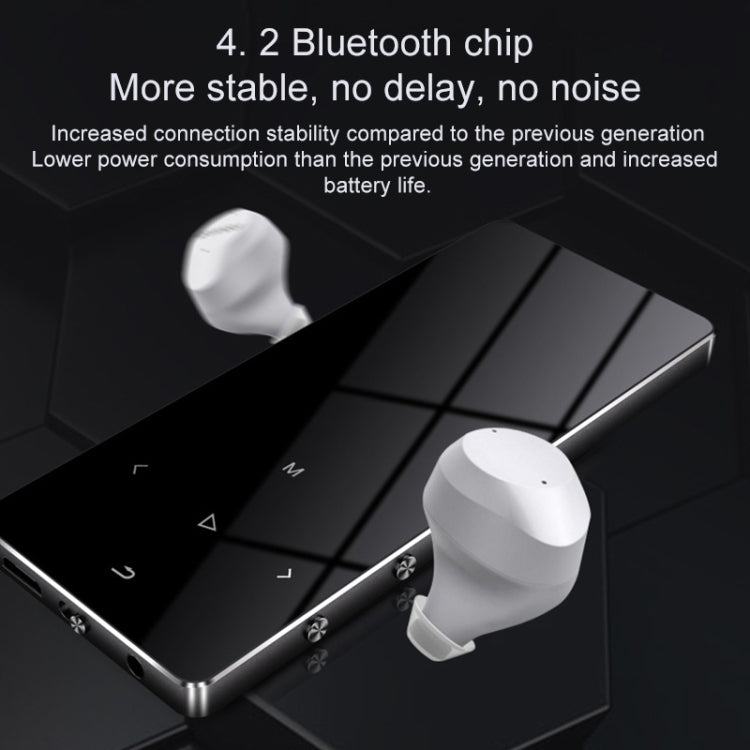 Reproductor de música con sonido de alta fidelidad MP3 MP4 Bluetooth de metal con pantalla táctil de 1,8 pulgadas, 8GB, X2, 16GB