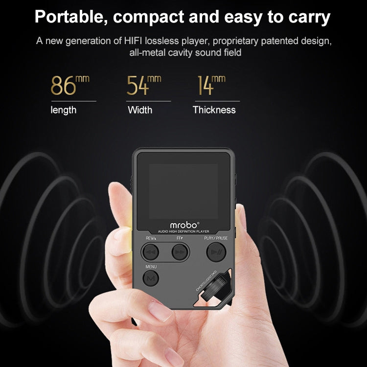 Reproductor de MP3 HIFI de 1,8 pulgadas, reproductor de música sin pérdidas de nivel básico de alta calidad de sonido de Metal, compatible con tarjeta TF/FM/e-book
