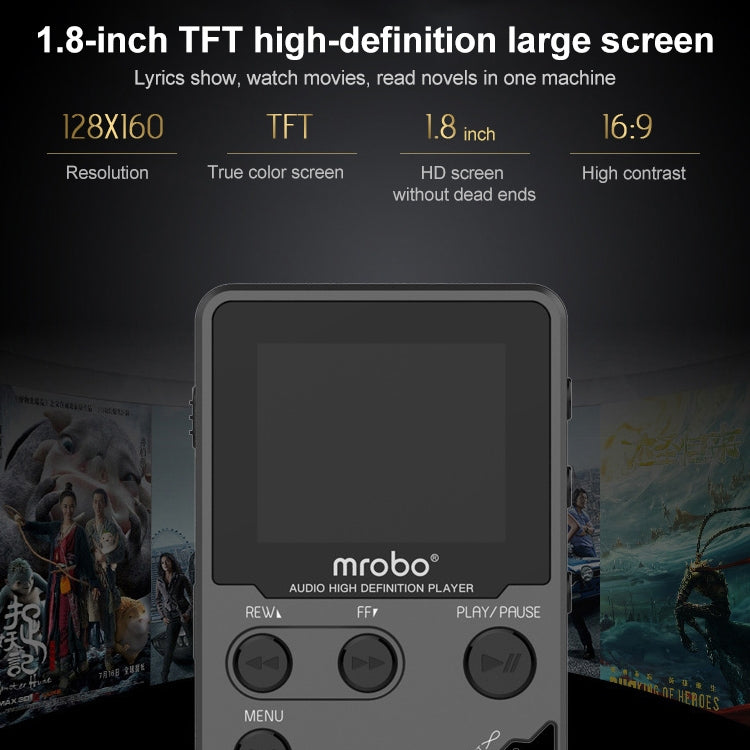 Reproductor de MP3 HIFI de 1,8 pulgadas, reproductor de música sin pérdidas de nivel básico de alta calidad de sonido de Metal, compatible con tarjeta TF/FM/e-book