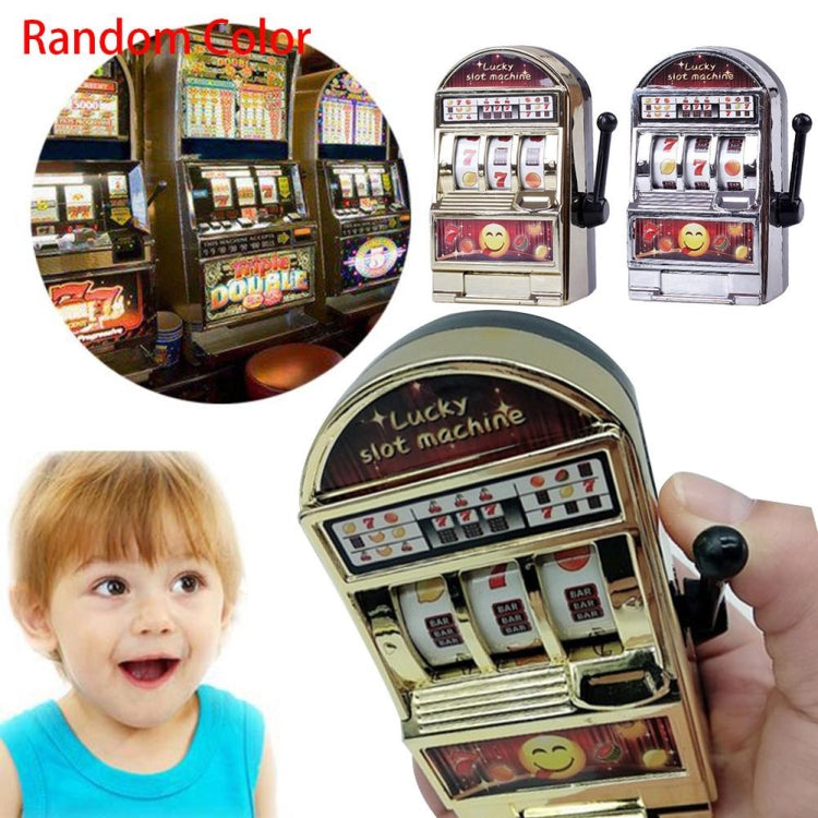 Mini máquina tragamonedas de juguete giratorio para aliviar el estrés, bote para fiesta infantil, juguete para jugar bromas divertidas, Color aleatorio, Mini Slot Machine Toy