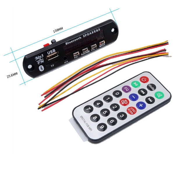 Nueva llegada 1 Uds Bluetooth inalámbrico 12V MP3 placa decodificadora WMA módulo de Audio USB TF Radio para accesorios de coche, WMA Decoder Board