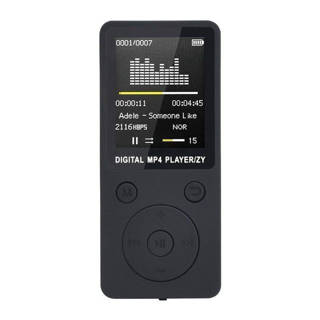Reproductor de música MP4 portátil sin pérdidas, grabadora FM, reproductor walkman mini, compatible con música, radio, grabación, 2019, Round Key, no memory