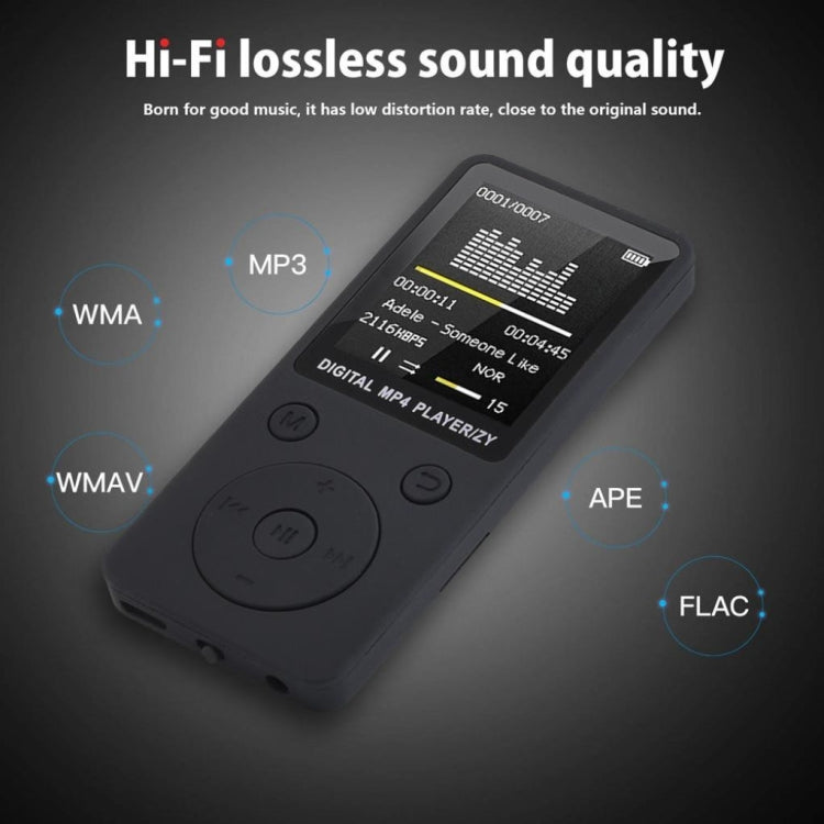 Reproductor de música MP4 portátil sin pérdidas, grabadora FM, reproductor walkman mini, compatible con música, radio, grabación, 2019, Round Key, no memory