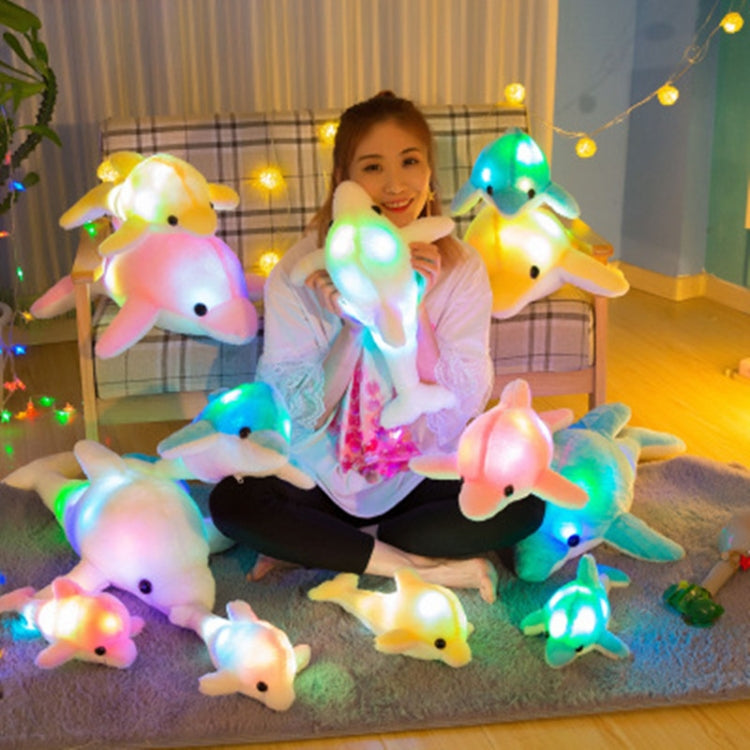 32cm lindo creativo delfín muñeca de peluche juguete luminoso LED luz cojín almohada