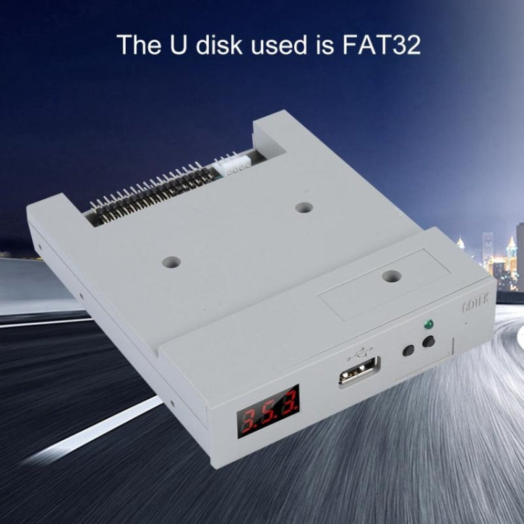 SFR1M44-U100 Emulador de unidad de disquete USB SSD de 3,5 pulgadas y 1,44 MB Plug and Play, SFR1M44-U100K(Gray)