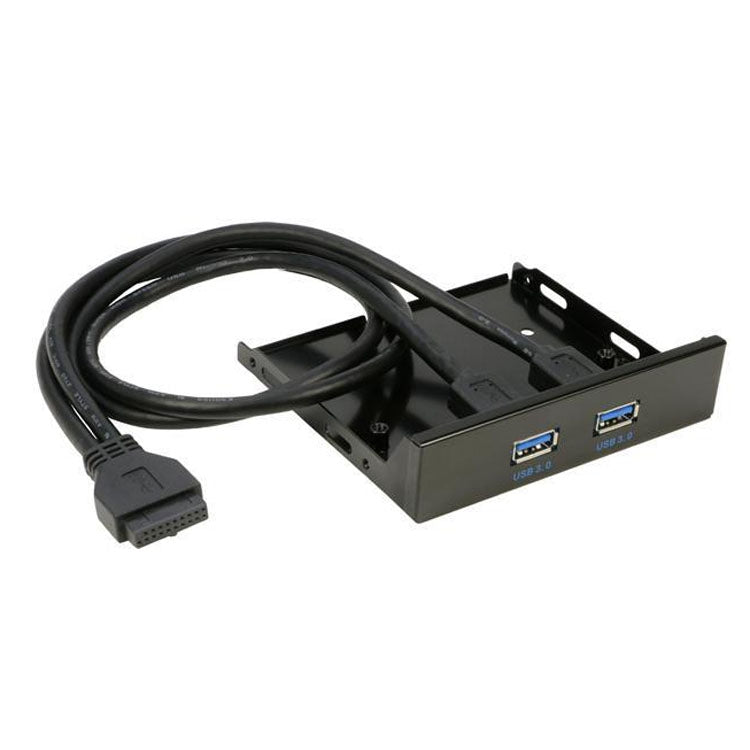 5,25 pulgadas 2 puertos USB3.0 Floppy Bay Panel frontal HUB Spilitter con adaptador de corriente, 2 Ports USB