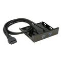 5,25 pulgadas 2 puertos USB3.0 Floppy Bay Panel frontal HUB Spilitter con adaptador de corriente, 2 Ports USB