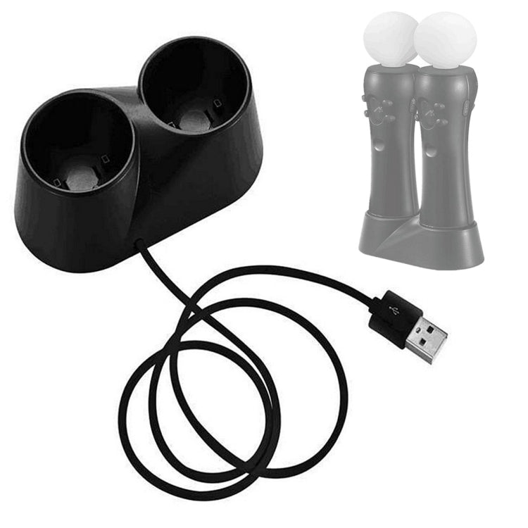 Cargador de controlador VR, base USB Dual, soporte de estación de carga para juegos, herramienta de movimiento PS4 PSVR