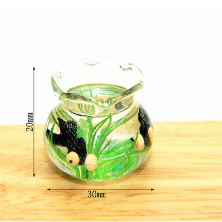 Casa de muñecas en miniatura de cristal transparente, pecera, acuario, juguetes