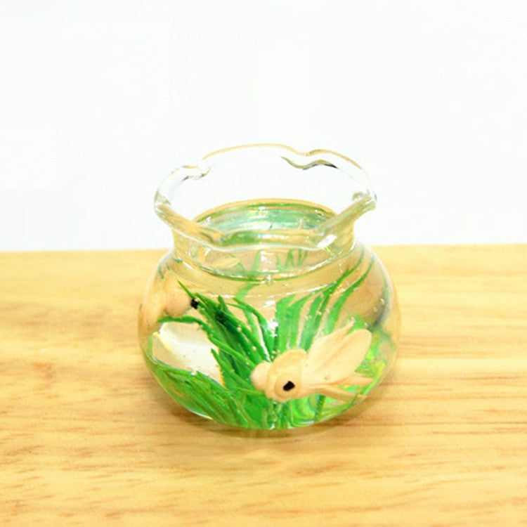 Casa de muñecas en miniatura de cristal transparente, pecera, acuario, juguetes